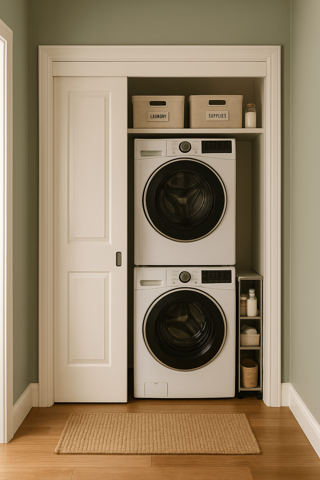 25 Functional Stacked Washer and Dryer Laundry Room Ideas