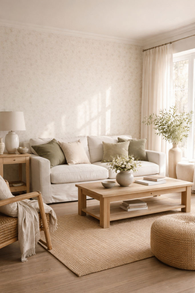 Neutral Wallpaper with Soft Print