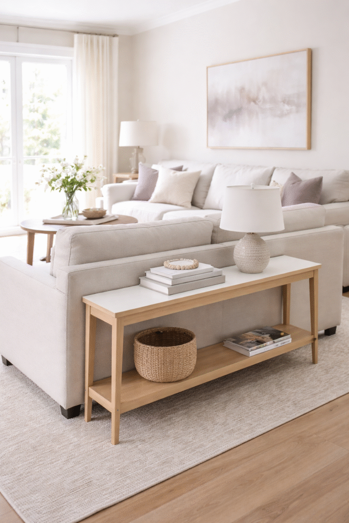 Slim Console Behind Sofa