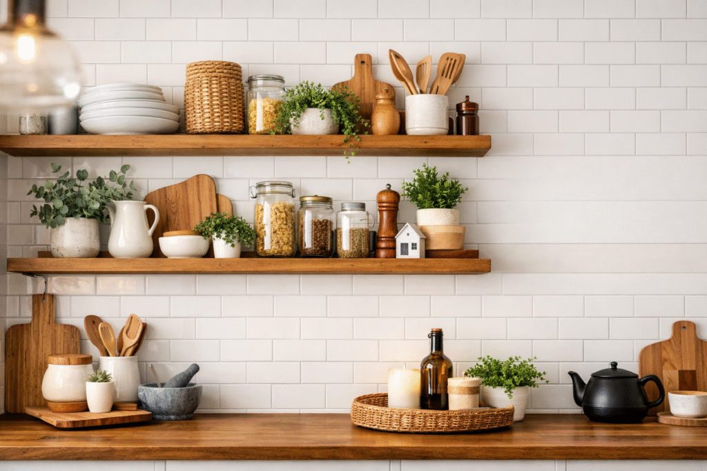 Kitchen Shelves Decor 12 Ideas