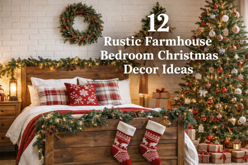 12 Rustic Farmhouse Bedroom Christmas Decor Ideas